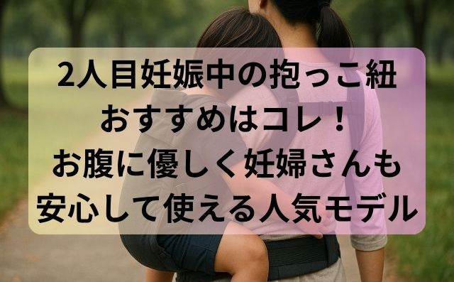 2人目妊娠中の抱っこ紐おすすめはコレ！お腹に優しく妊婦さんも安心して使える人気モデル