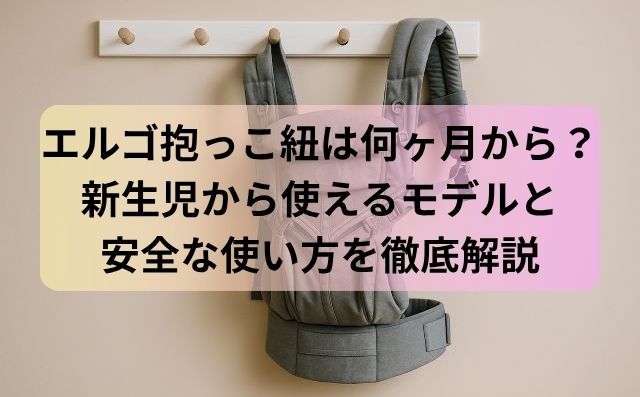 エルゴ抱っこ紐は何ヶ月から？新生児から使えるモデルと安全な使い方を徹底解説