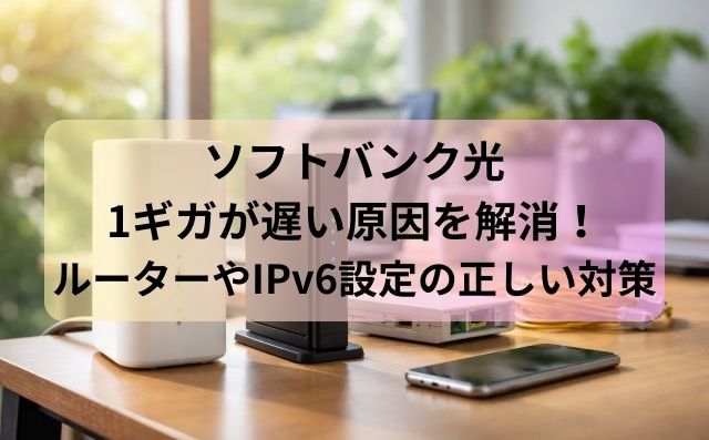 ソフトバンク光1ギガが遅い原因を解消！ルーターやIPv6設定の正しい対策