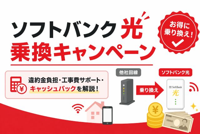 ソフトバンク光の乗換キャンペーンを徹底解説！他社からお得に申し込む方法