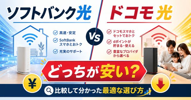 【どっちが安い？】ソフトバンク光とドコモ光を比較して分かった最適な選び方