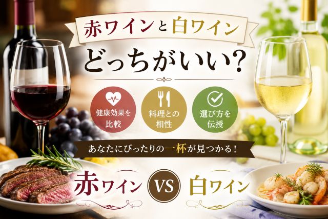 赤ワインと白ワインどっちがいい？健康効果や料理との相性を比較して選び方を伝授