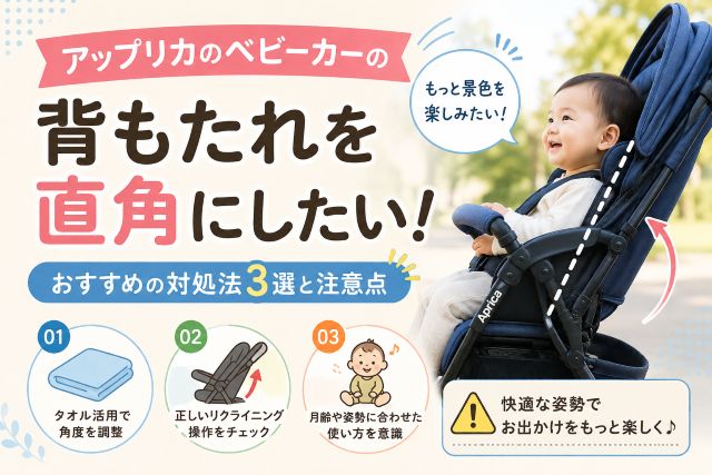 アップリカのベビーカーの背もたれを直角にしたい！おすすめの対処法3選と注意点