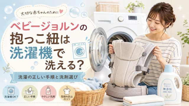 ベビージョルンの抱っこ紐は洗濯機で洗える？洗濯の正しい手順と洗剤選び