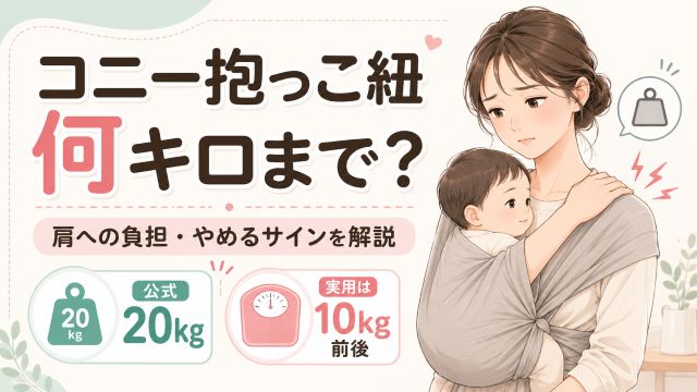 コニー抱っこ紐は何キロまでが限界？肩への負担や使用をやめるサインをリアルに紹介