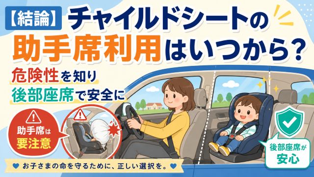 【結論】チャイルドシートの助手席利用はいつから？危険性を知り後部座席で安全に