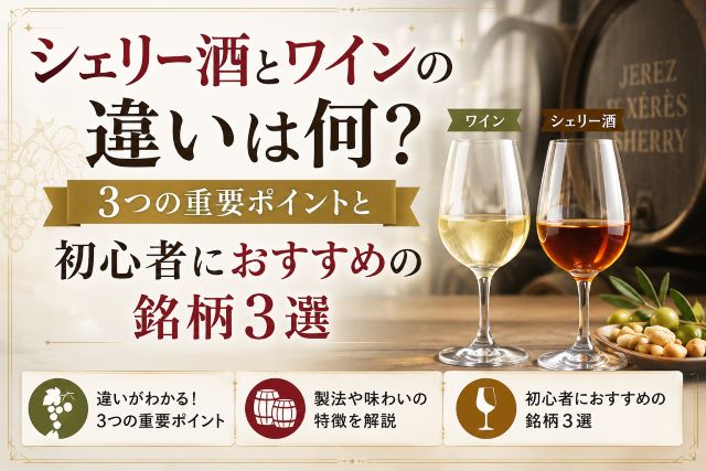 シェリー酒とワインの違いは何？3つの重要ポイントと初心者におすすめの銘柄3選