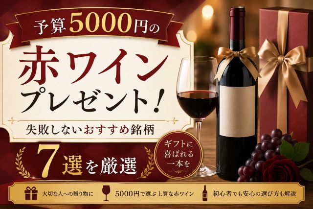 予算5000円の赤ワインプレゼント！失敗しないおすすめ銘柄7選を厳選