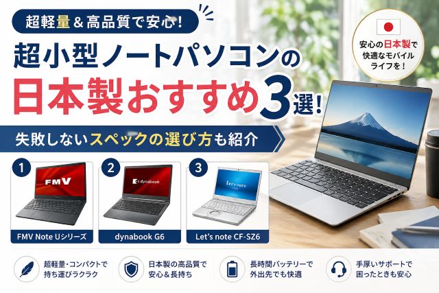 超小型ノートパソコンの日本製おすすめ3選！失敗しないスペックの選び方も紹介