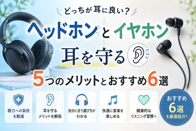 ヘッドホンとイヤホンはどっちが耳に良い？耳を守る5つのメリットとおすすめ6選