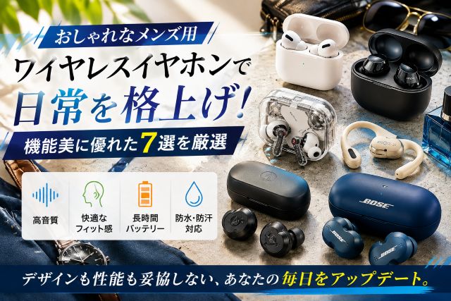 おしゃれなメンズ用ワイヤレスイヤホンで日常を格上げ！機能美に優れた7選を厳選