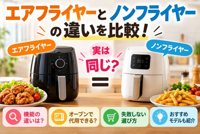エアフライヤーとノンフライヤーの違いを比較！実は同じ？失敗しない選び方の正解