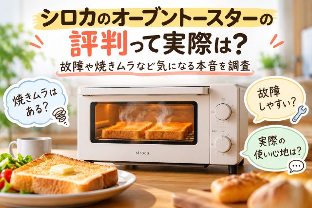 シロカのオーブントースターの評判って実際は？故障や焼きムラなど気になる本音を調査