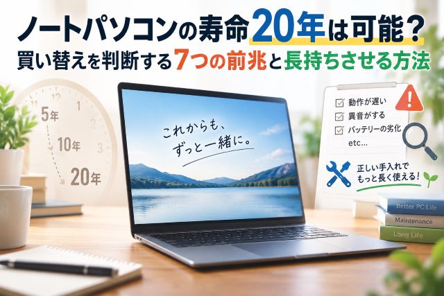 ノートパソコンの寿命20年は可能？買い替えを判断する7つの前兆と長持ちさせる方法