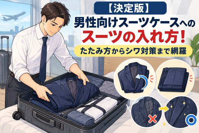 【決定版】男性向けスーツケースへのスーツの入れ方！たたみ方からシワ対策まで網羅