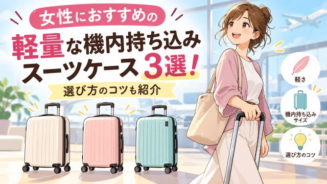 女性におすすめの軽量な機内持ち込みスーツケース3選！選び方のコツも紹介