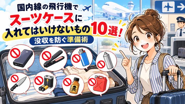 国内線の飛行機でスーツケースに入れてはいけないもの10選！没収を防ぐ準備術