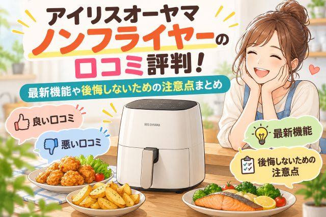 アイリスオーヤマ ノンフライヤーの口コミ評判！最新機能や後悔しないための注意点まとめ