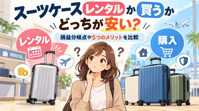 スーツケースレンタルか買うかどっちが安い?損益分岐点や5つのメリットを比較